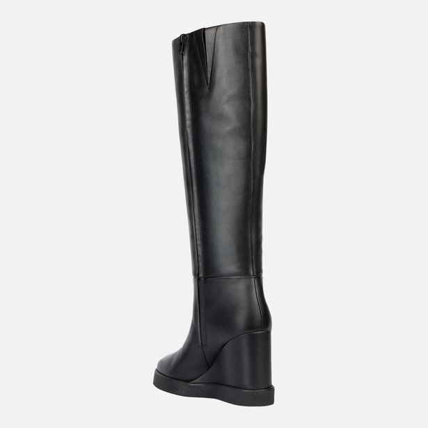 Černé dámské kozačky Geox Wedge