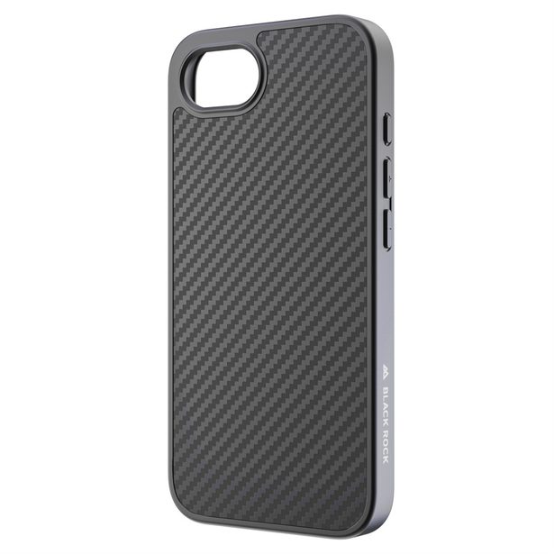 Black Rock Robust Carbon, kryt pro Apple iPhone 16e/17e, karbonový vzhled, černý
