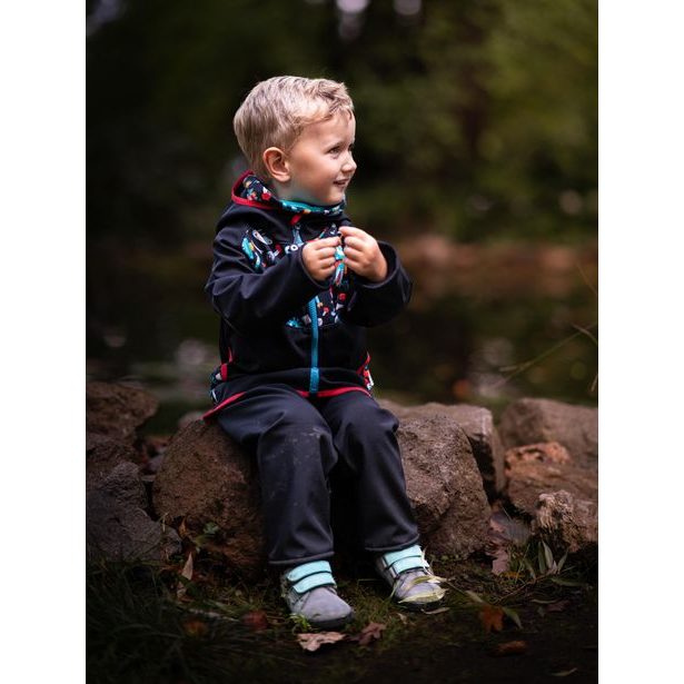 Unuo, Batolecí softshellové kalhoty bez zateplení, Černá