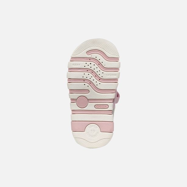 Stříbrné dívčí barefoot sandály Geox Sandal Iupidoo Gir