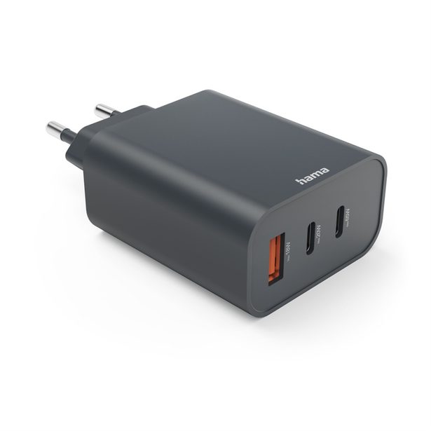 Hama rychlá USB nabíječka 2x USB-C + USB-A, PD/QC, 65 W, Ecosential