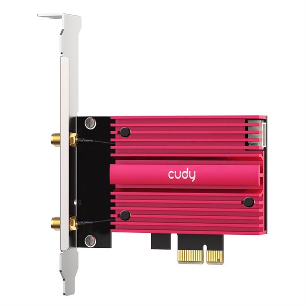 Cudy AX5400 Wi-Fi 6E PCI-Express síťová karta, Tri-Band, ext. anténa se stojánkem (WE4000)