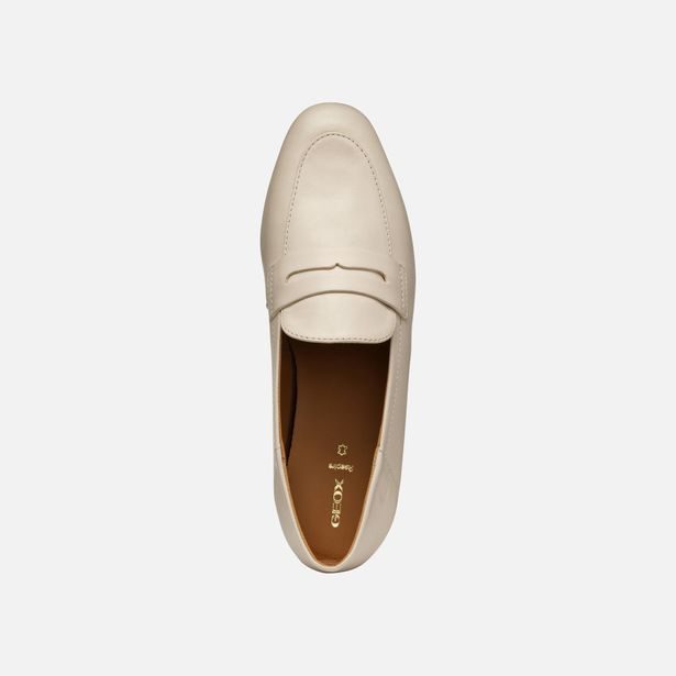 Krémové dámské mokasíny Geox Mantinea