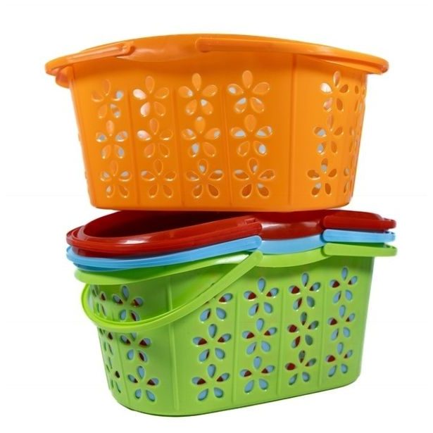 košík na kolíčky oválný, 30,5x20x14,5cm, 4barvy, plast