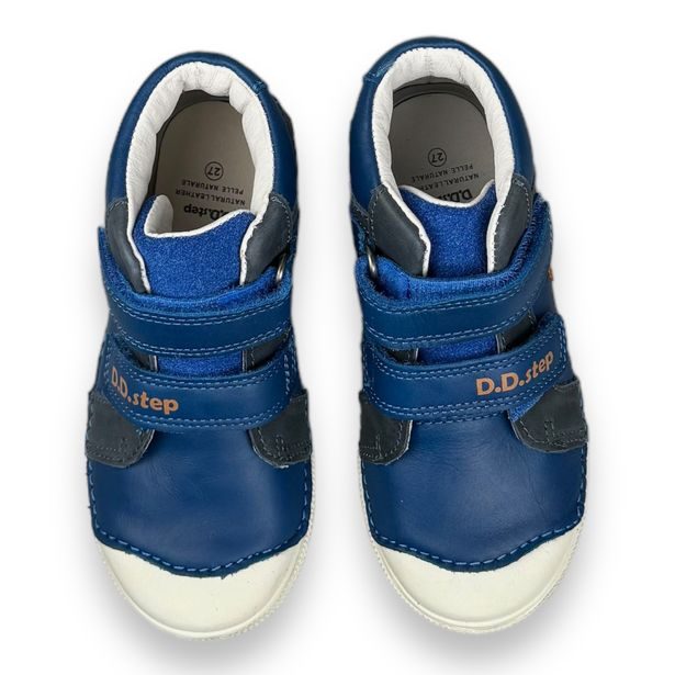 DDstep dětské kožené boty - Modré s hvězdou