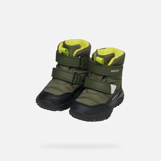 Khaki chlapecké boty pro první krůčky Geox Baltic Boy B ABX