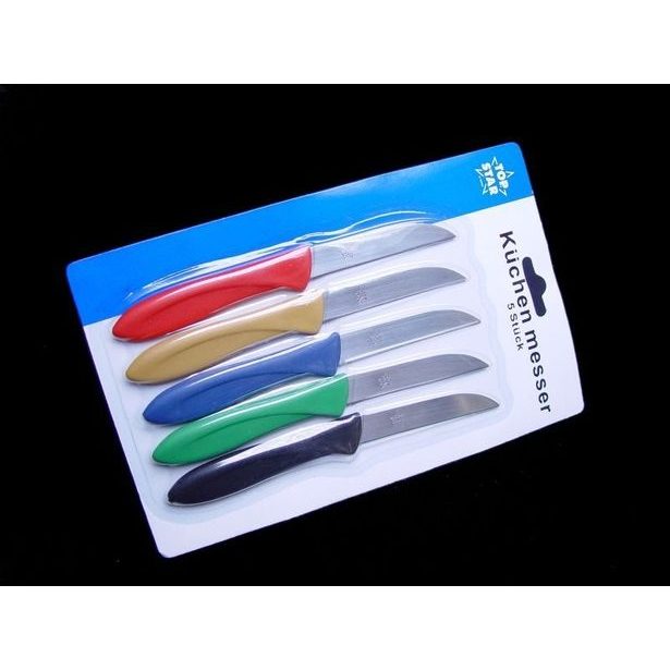 nůž kuch.7cm - 5ks barevný mix, NR/plast