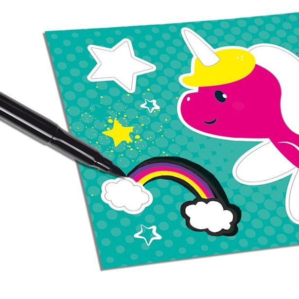 Foukací fixy se šablonami, 7 barev