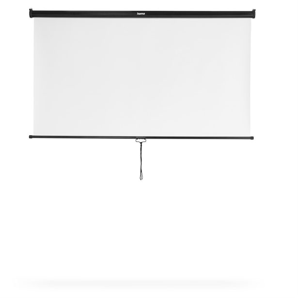 Hama projekční plátno, rolovací, 175x175 cm, úhlopříčka 247 cm, montáž na strop nebo zeď, bílé