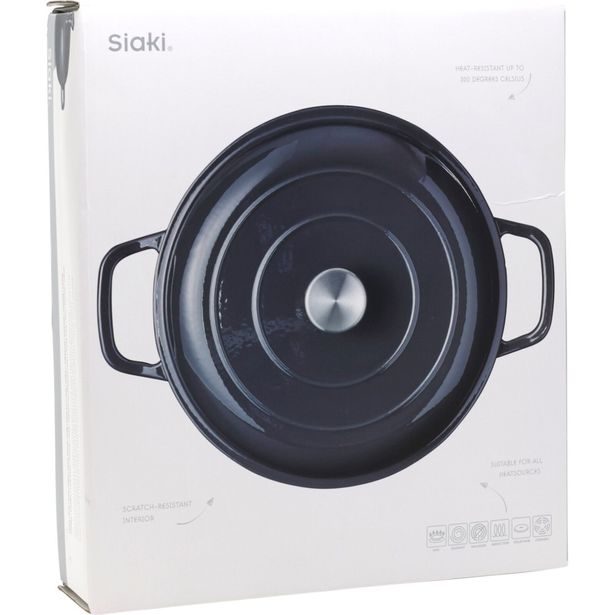 SIAKI HUISHOUD Pánev litinová s poklicí 30 cm šedá KO-C85000230