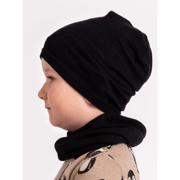 Unuo, Dětský merino nákrčník Basic, Černá