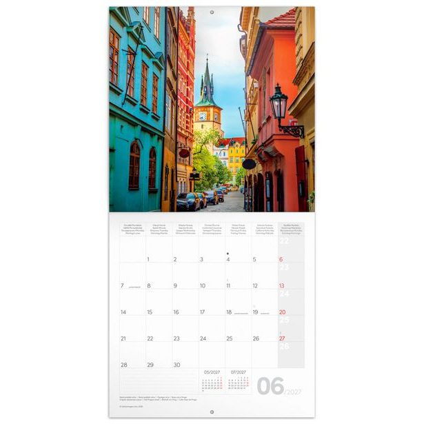 NOTIQUE Poznámkový kalendář Praha 2027, 30 x 30 cm