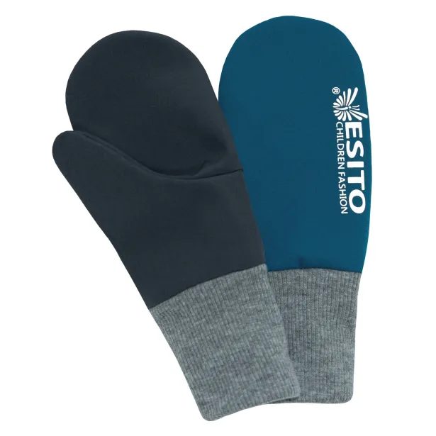 ESITO Palcové rukavice softshell DUO Petrol - petrolejová