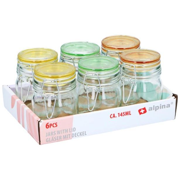 ALPINA Zavařovací sklenice s klipem sada 6 ks 145 ml ED-257023