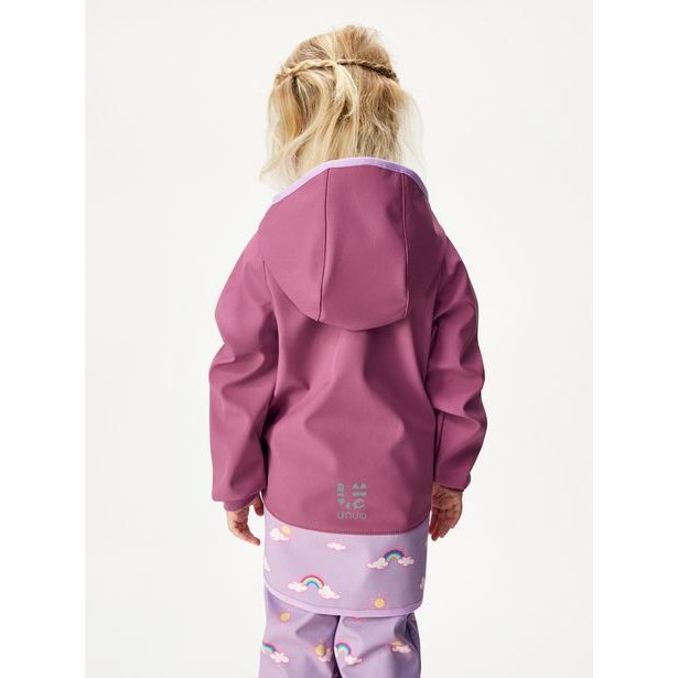 Dětská softshellová bunda s fleecem Basic, Švestková, Duha