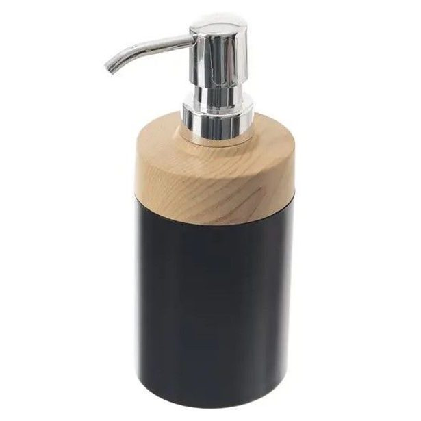 dávkovač 0,38l mýdla BLACK Limp, d7x17,5cm, plast