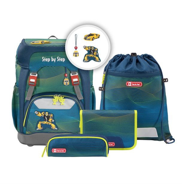 Školní batoh pro prvňáčky – 5dílný set, Step by Step GRADE Autorobot, AGR