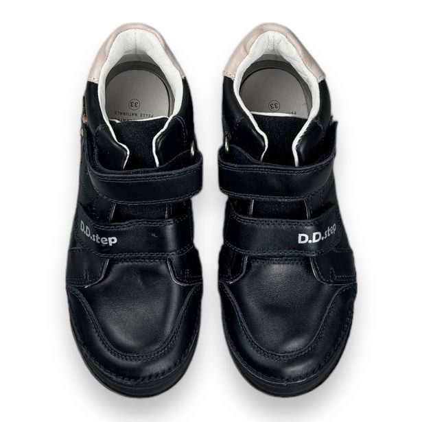 Dětské kožené boty DDstep - Modré s hvězdami