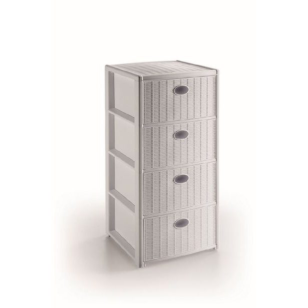 skříňka 4 zásuvky bílá,80x40x40cm, im.ratan