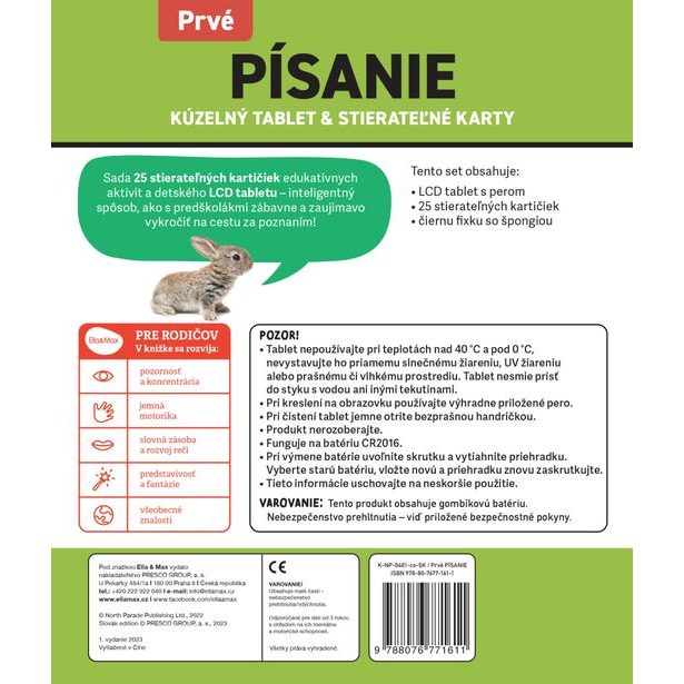 Kúzelný tablet & stierateľné karty – Prvé PÍSANIE