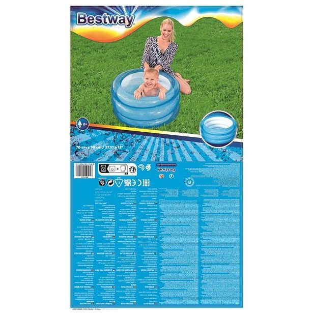 Nafukovací bazének růžový, modrý, průměr 70cm, výška 30cm