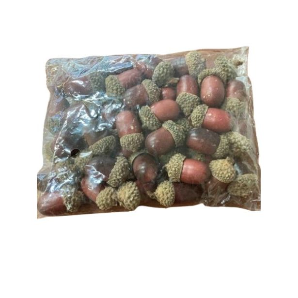 dekorace ŽALUDY 45ks, d1,5x3cm, plast