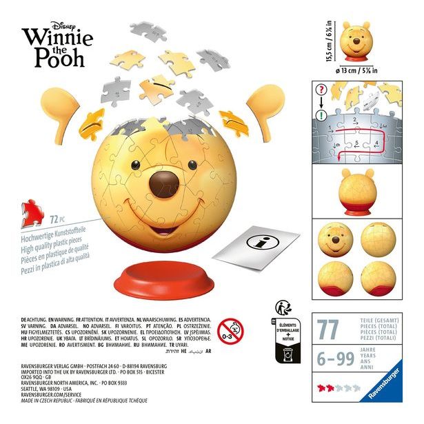 Puzzle ball s ušima Medvídek Pú