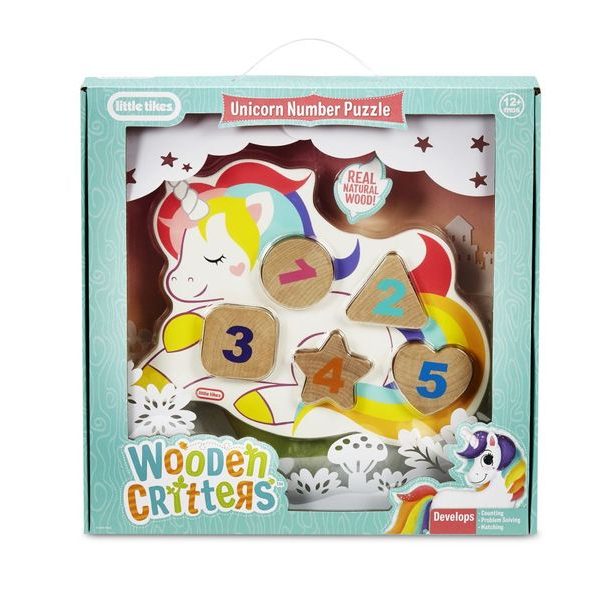Little Tikes Wooden Critters Dřevěné puzzle s čísly, 3 druhy