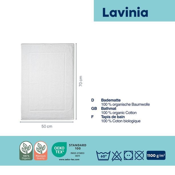 KELA Koupelnová předložka LAVINIA 100% biobavlna bílá 50x70 cm KL-23910