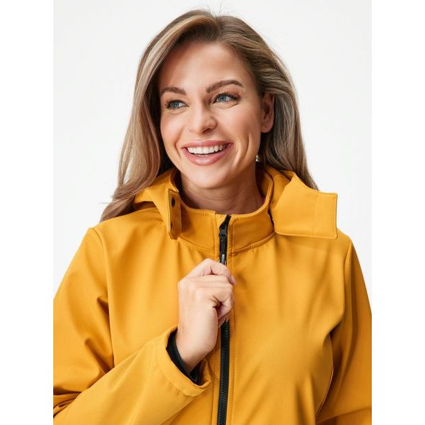 Unuo, Dámská softshellová bunda s fleecem Slim, Hořčicová