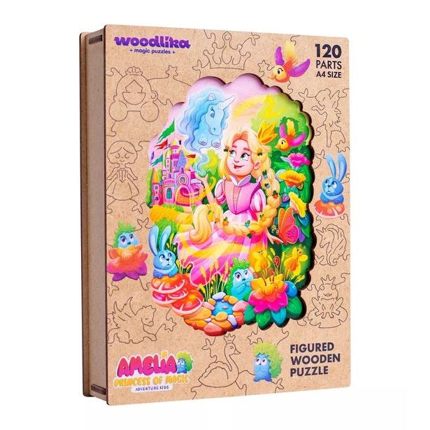 DŘEVĚNÉ BAREVNÉ PUZZLE - Amelia Princess of Magic