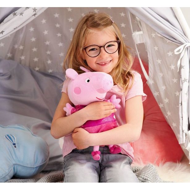 Peppa Pig 2v1 plyšový usínáček, hrající + světlo, růžový, 25 cm