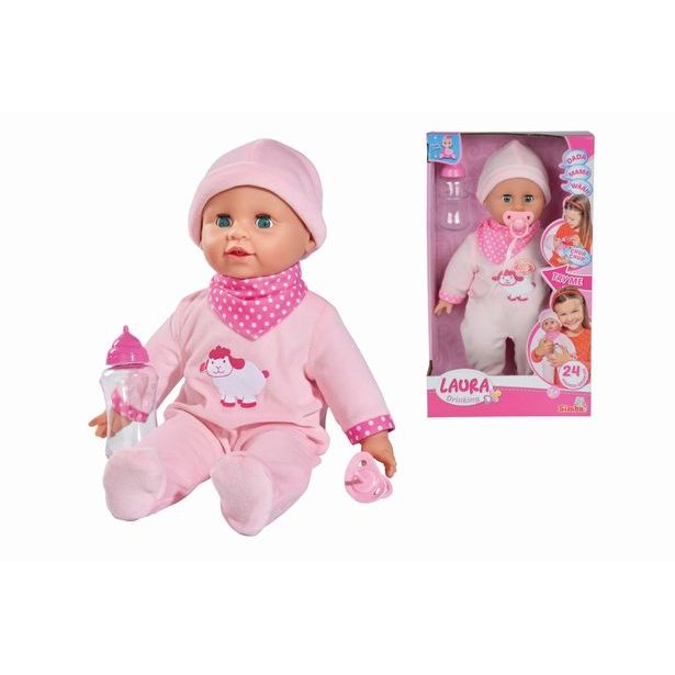 Panenka Laura 38 cm s lahvičkou a se zvuky
