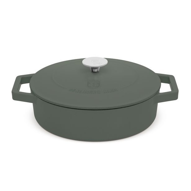 BERLINGERHAUS Pánev hluboká se smaltovaným povrchem a poklicí 26 cm litinová Matte Green Collection BH-6262