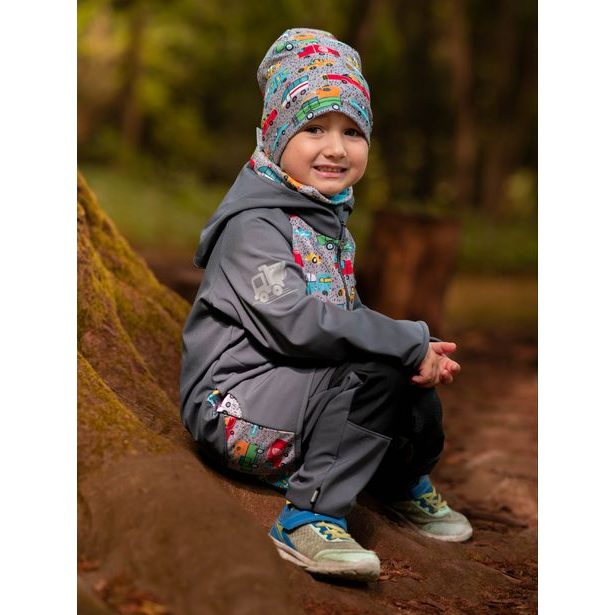 Unuo, Batolecí softshellové kalhoty s fleecem Street Strong, Tm. Šedá