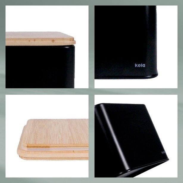 KELA Dóza na potraviny skladovací Kiril kovová černá 11,5x11,5x19,0cm 1,6l KL-17889