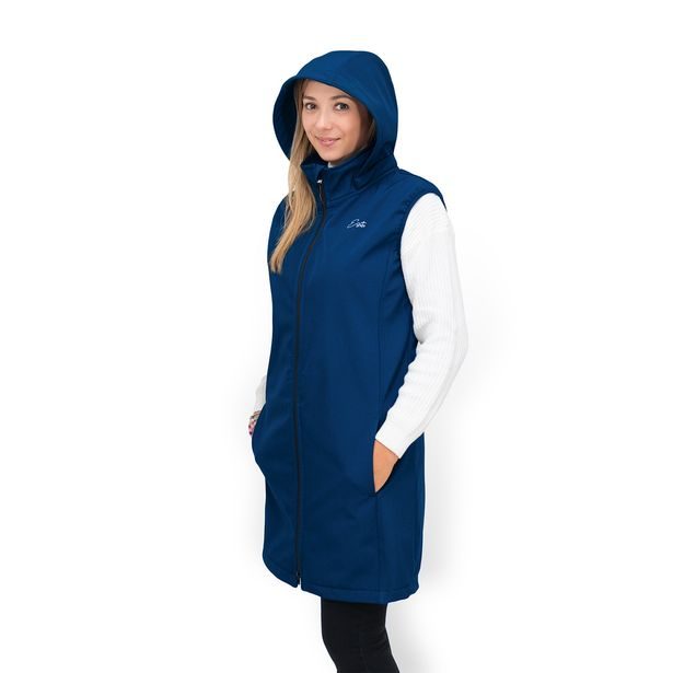 ESITO Dámská dlouhá softshellová vesta Sapphire blue - modrá