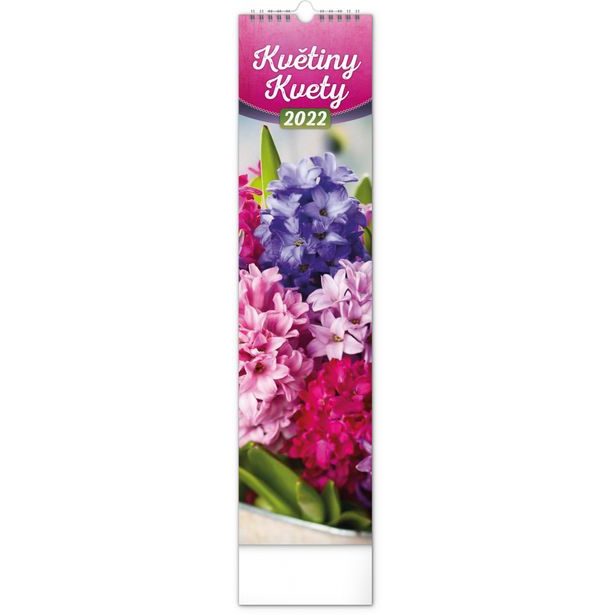 Nástěnný kalendář Květiny – Kvety 2022, 12 × 48 cm Baagl