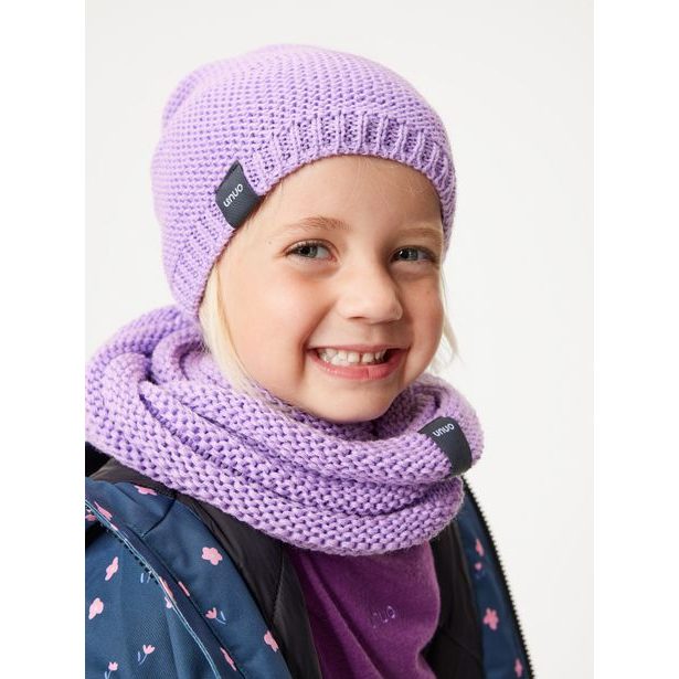 Unuo Dětská čepice pletená Warm, Lila
