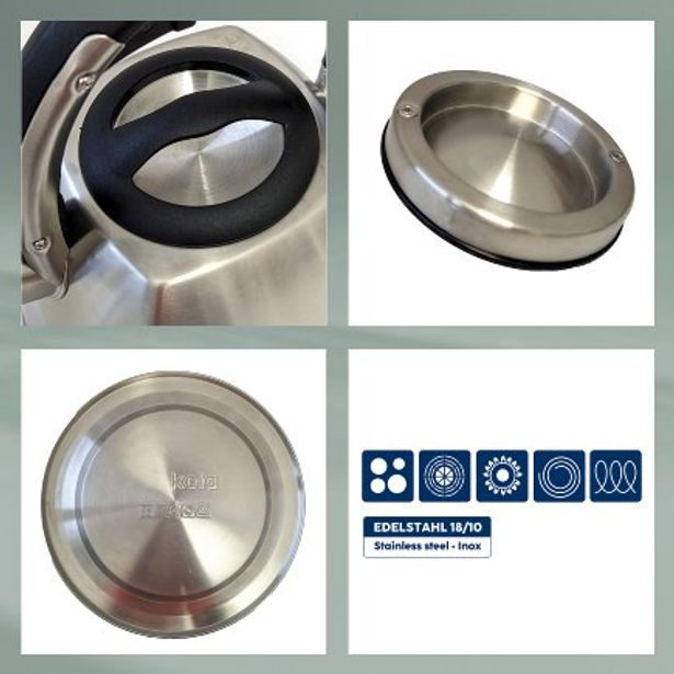 KELA Konvice pískací Vitus nerez 2,4l, stříbrná matná KL-12078