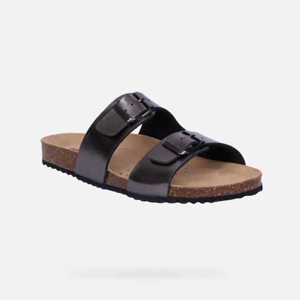 Stříbrné dámské sandály Geox Brionia