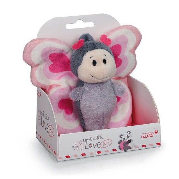 NICI NICI plyš Motýlek Love 10cm, v dárkové krabičce