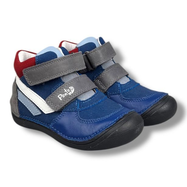 Dětské kožené boty, Ponte20 - Modré