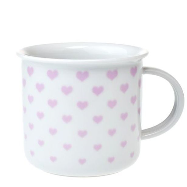 hrnek 380ml TINA - růžová SRDÍČKA U3295/38, čes.porcelán