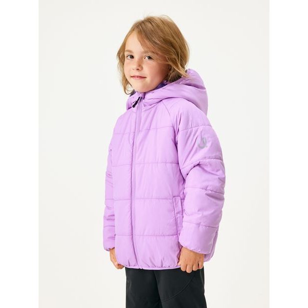 Unuo Dětská oboustranná bunda Duo, Lila, Kytky