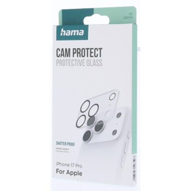 Hama Cam Protect, ochranné sklo fotoaparátu pro Apple iPhone 17 Pro, průhledné