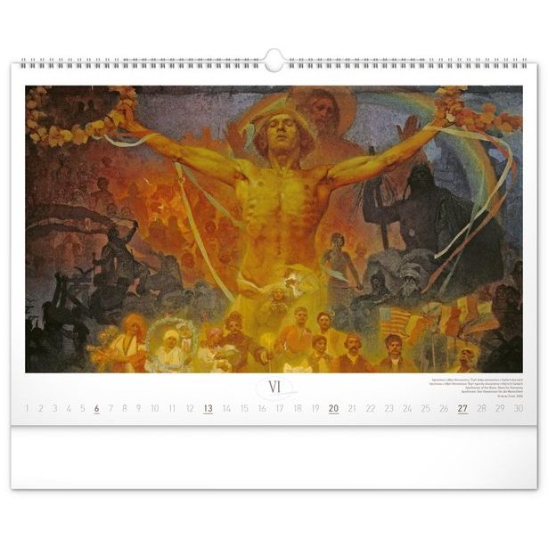 NOTIQUE Nástěnný kalendář Slovanská epopej – Alfons Mucha 2027, 48 x 33 cm