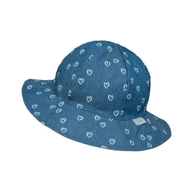 ESITO | Dívčí klobouk riflový Denim hearts - modrá / XXS