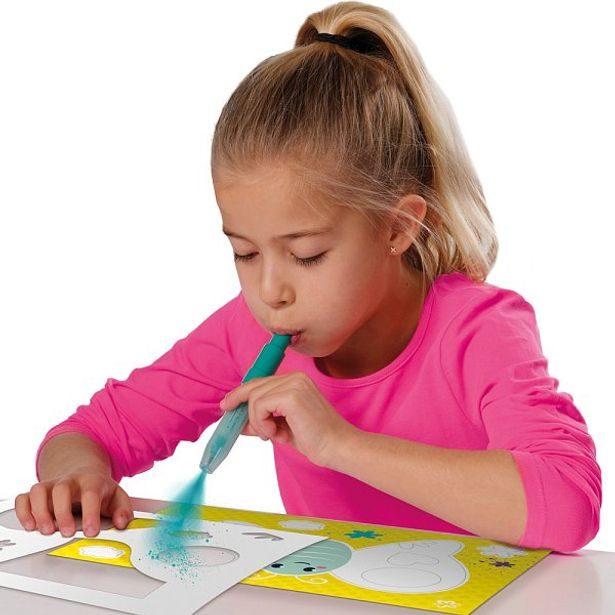 Foukací fixy se šablonami, 7 barev