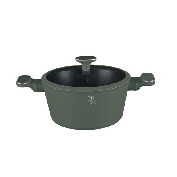 BERLINGERHAUS Kastrol s titanovým povrchem a poklicí 24 cm Matte Green Collection BH-8201